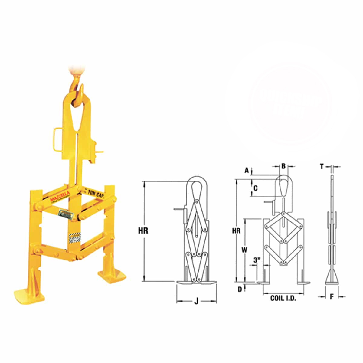Extended Width Vertical “Eye” Coil Lifters (Model 83EW)