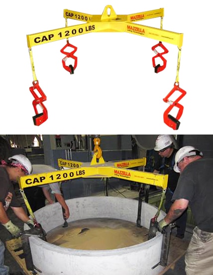 Four-Point Cross Lifter with Tongs / Clamps
