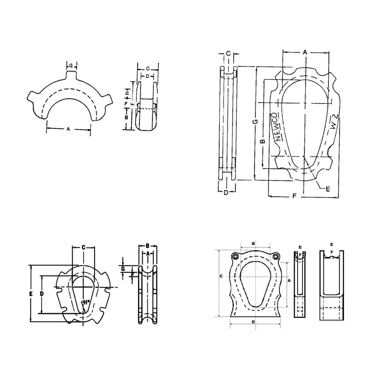 Newco Special Wire Rope Thimbles