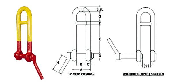 Skookum Sheet Pile Shackle Specifications