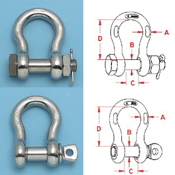 Suncor Stainless Steel Shackles - Type 316