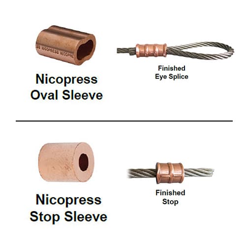 Nicopress Copper Oval & Copper Stop Sleeves
