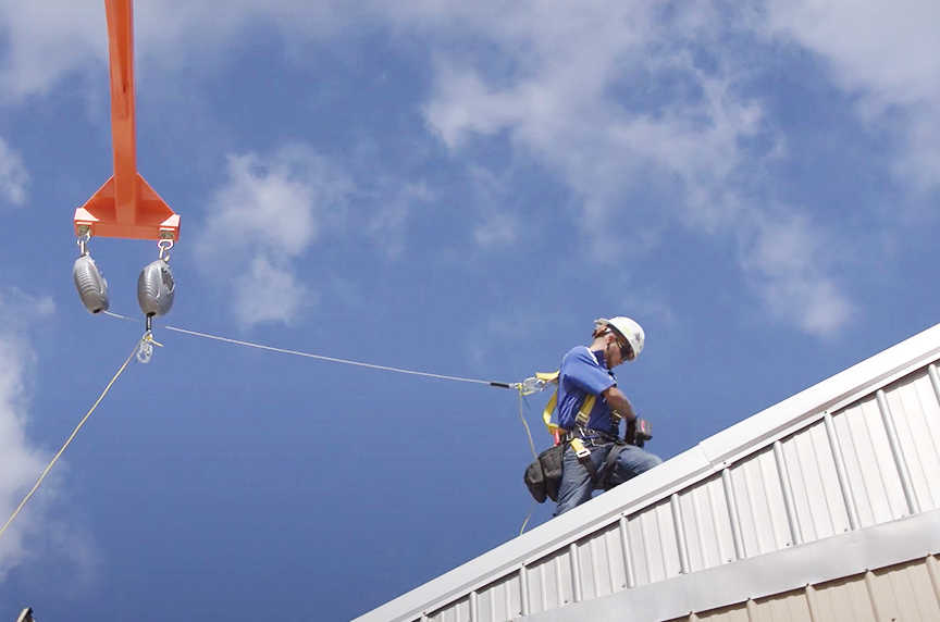 Fall Protection for Roofers: Systems, OSHA Regulations, & Best Fits: The Grabber Mobile Fall Protection 2