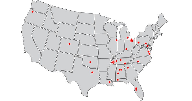 Mazzella United States Locations Map