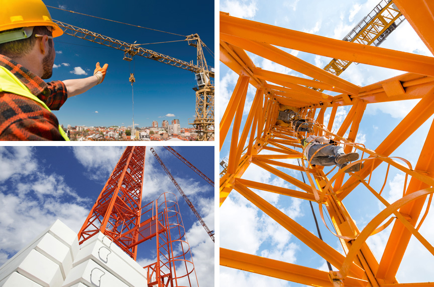 Tower Crane Spotter, Climbing Ladder, and Structure Base