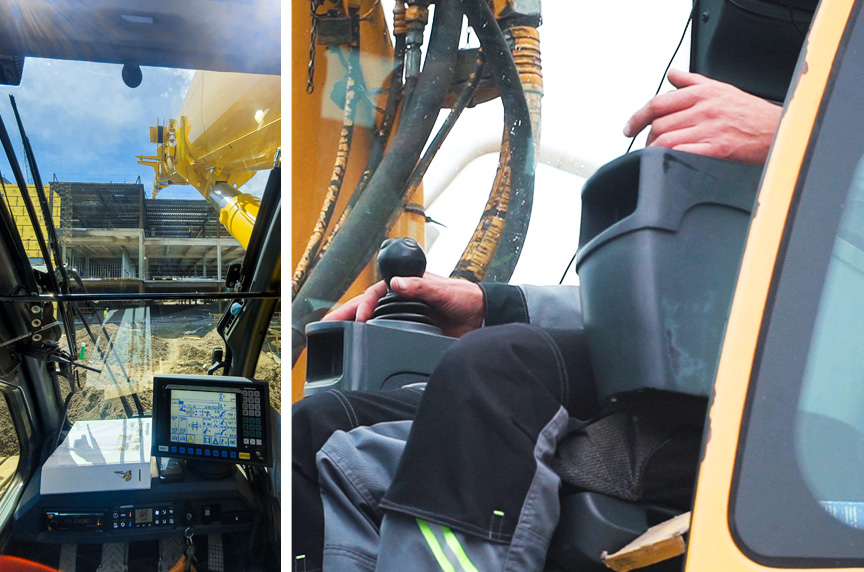 Mobile Crane Operator Controlling an Extended Boom on a Construction Site