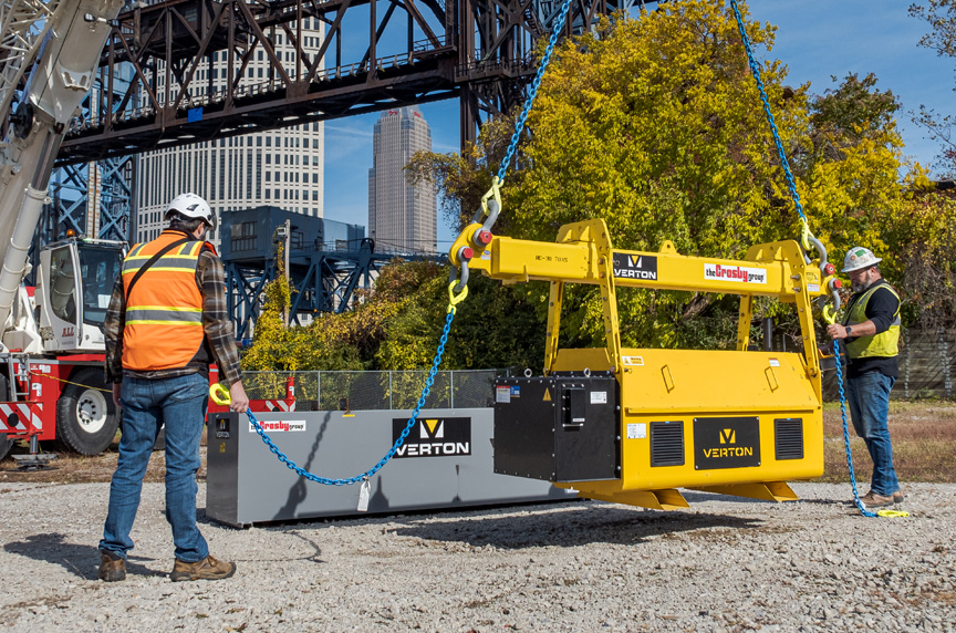 Verton Everest SpinPod 7.5 Load Control Device Being Rigged to a Test Load for a Demonstration