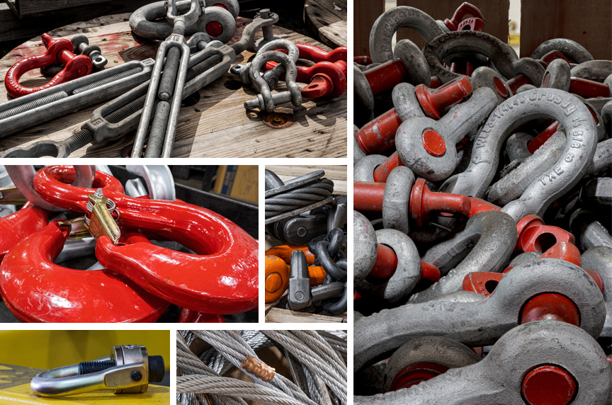 Mazzella assorted lifting and rigging hardware and lifting slings