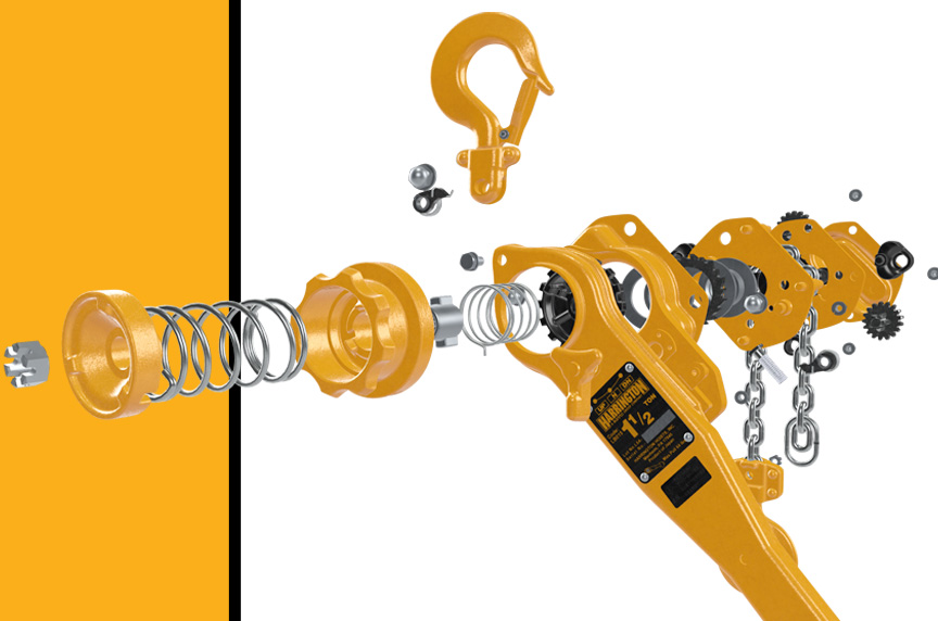 Exploded View of Harrington LB Heavy Duty Lever Hoist