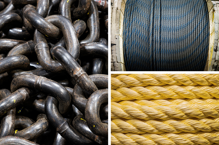 Rigging Supplies - Alloy Steel Chain, Wire Rope, Cordage / Synthetic Rope