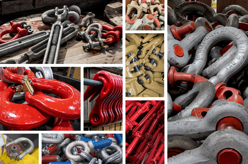 Selection of available Mazzella rigging hardware