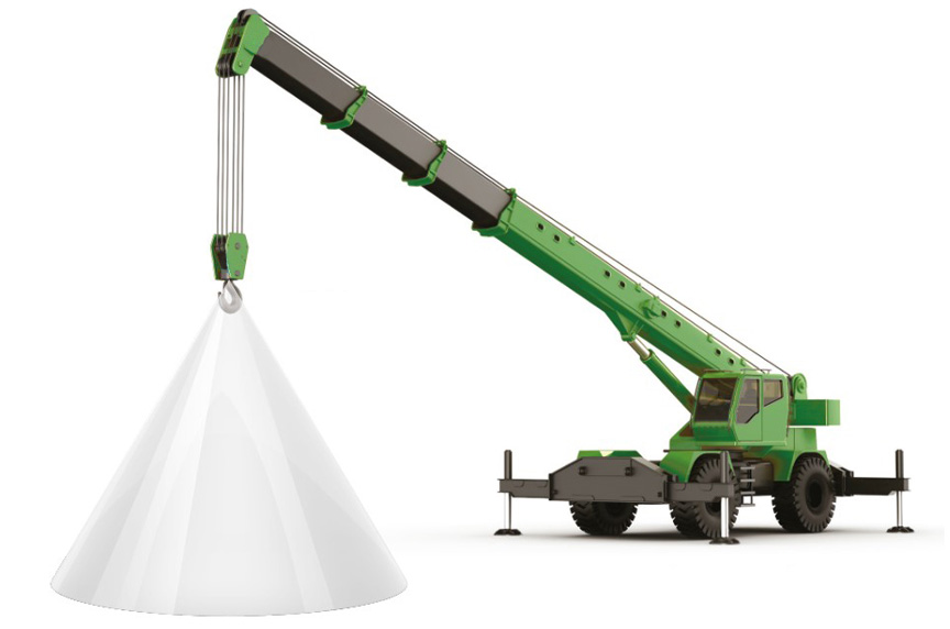 Diagram of Crosby BlokCam Mobile Crane Camera System Showing Field of View During Lift