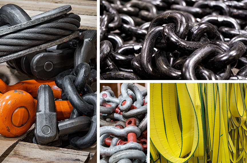 Lifting slings, rigging hardware, synthetic web slings, & alloy steel chain