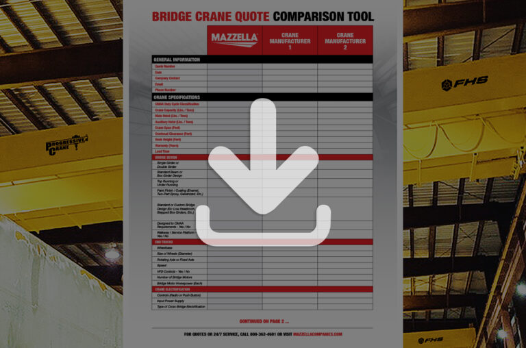 Bridge Crane Quote Comparison Tool