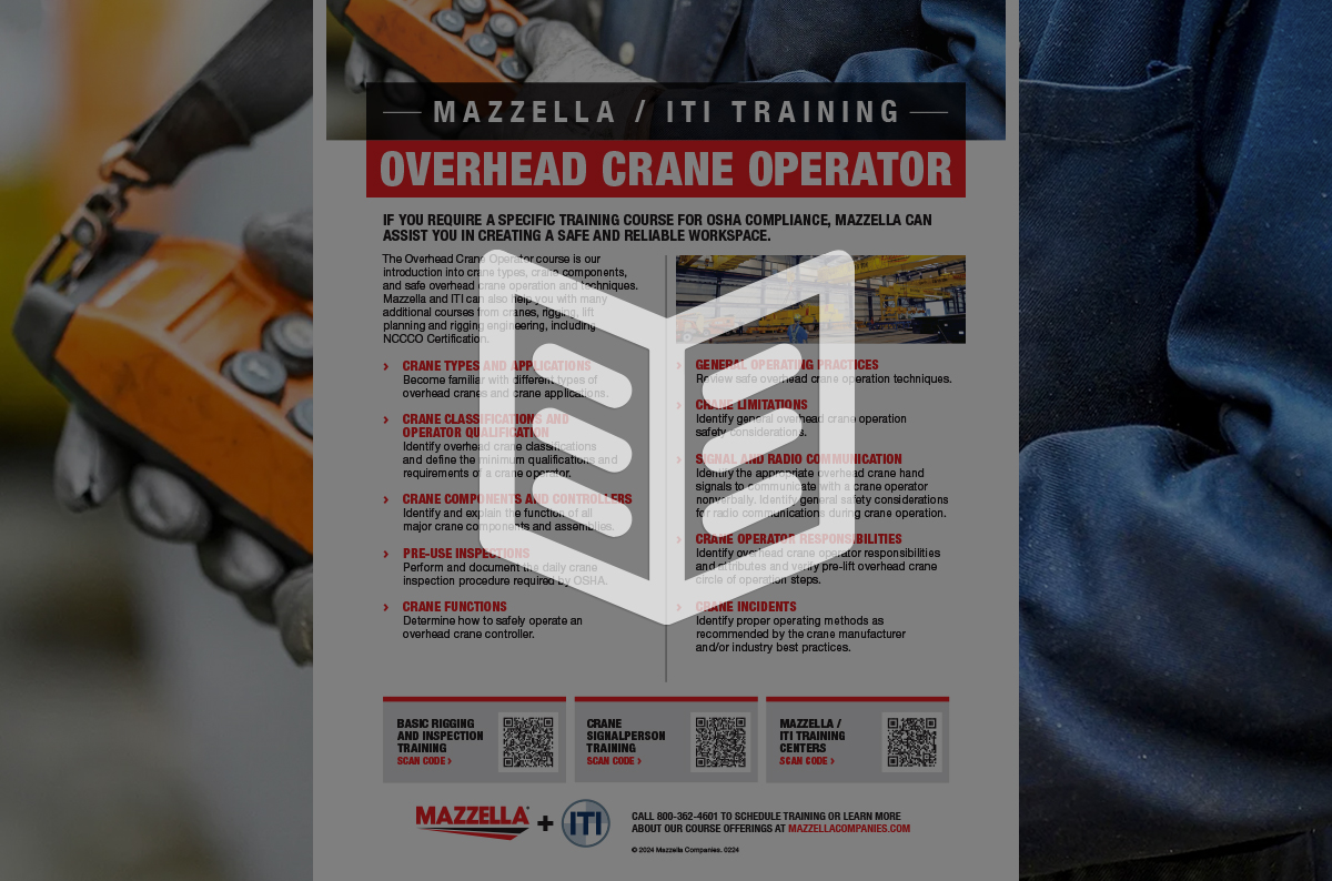 Mazzella / ITI Overhead Crane Operator Training