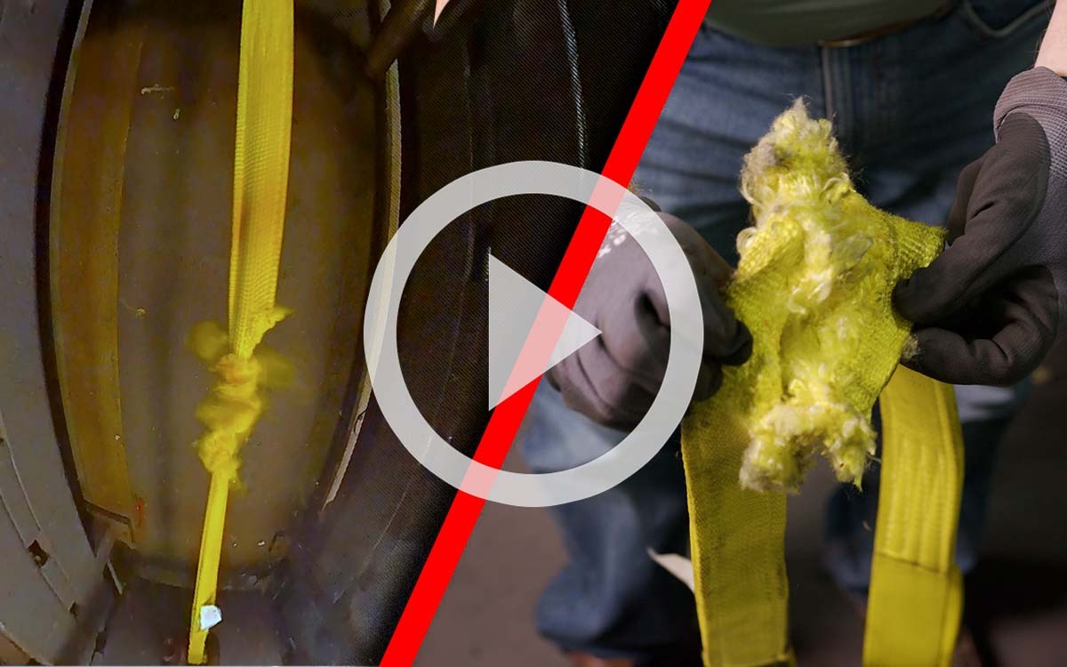 Synthetic Web Sling Damage: Break Tests on Heat, UV, Cuts, Knots, and Weld Splatter